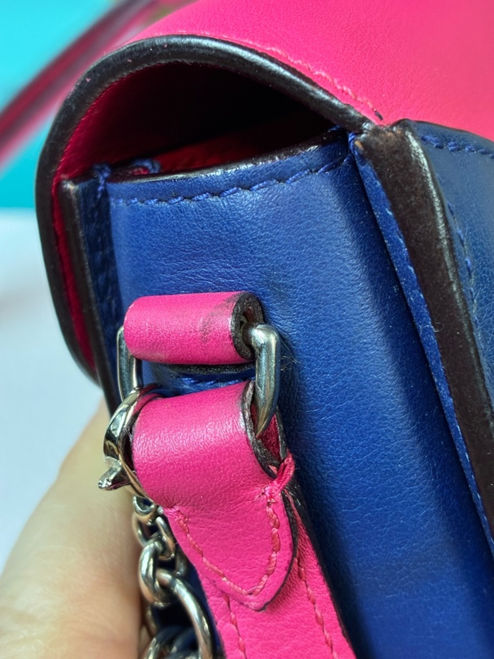 Dior Pink & Blue Leather Diorissimo Promenade Crossbody - Beautiful Pre-Loved - Picture 15 of 16